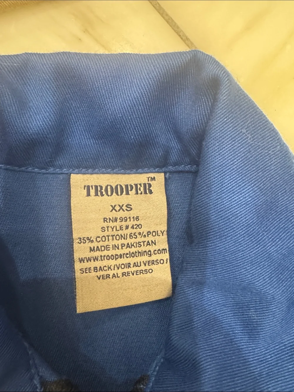 Trooper Clothing Blue Angels youth flight suit size small